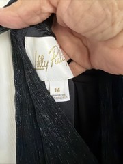 Lilly Pulitzer Wyn Dress Noir Black Metallic Knit Crinkle Cocktail Size 14 $198