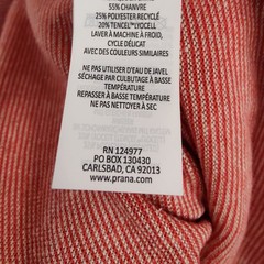 NWT prAna Women S Elana T-Shirt Dress Coral Pink Striped Hemp Tencel Cap Sleeves