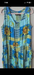 LIGHTWEIGHT Bila Maxi Dress BREATHABLE Large Blue Green Floral MUUMUU RAYON