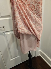 Nordstrom Rack Floral Shift Dress S Pink White Sleeveless Keyhole Knee Length