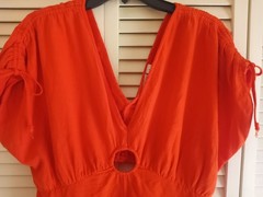 Sincerely Jules Midi Dress Women&rsquo;s Size Large Orange Boho Summer Circle Cutout