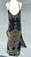 VTG CHRISTIAN LACROIX Bazar Stunning Velvet Maxi Dress Gown High Slit EU 38 S/M