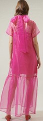 SUGARLIPS DRESS WOMENS SIZE Small Dime Organza Mockneck Maxi Dress Pink Summer