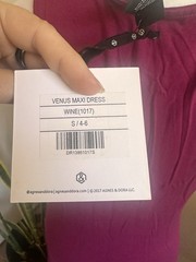 Agnes & Dora S Wine Solid Knit Maxi Dress Sleeveless V-Neck Pullover Long
