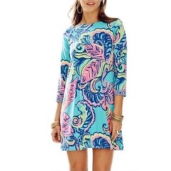 Lilly Pulitzer Bellavista Sea Blue Private Island Engineered Dress Size Medium