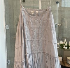 Isabel Marant Étoile Gray Embroidered Button Sundress Short Dress Size 44