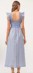 Sofie the label Jacquelyn blue polka dots midi dress medium
