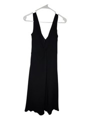 VTG David Warren Petites Little Black Dress Size 8P V-Neck Cocktail Sheath 90s