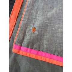 Amarsons Punjabi kurti 3 piece set linen embroidered dress neon orange & pink S