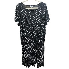 Croft & Barrow Women&rsquo;s Slip On Dress Black White Rose print SIZE XXL