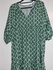 Women&rsquo;s Southwest Pattern Green and Mustard Long Sleeve Maxi Dress Size L/ XL