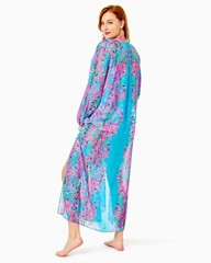 $198 NEW Lilly Pulitzer Frey Maxi Cover Up Seaweed Samba Pink Blue XS S M L XL