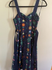 Disney Parks Authentic It&rsquo;s a Small World « Goodbye » Floral Flared Tea Dress XS