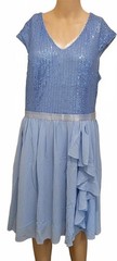 Wedtrend Light Blue Sequin Ruffle Plus Size Women&rsquo;s Dress 2XL