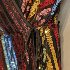 BCBGMaxAzria Wrap Dress Rainbow Sequin Concert Festival Pride Style – Size 6