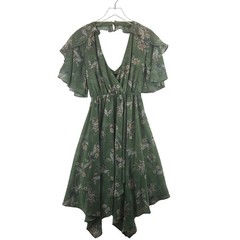 House of Harlow 1960 x REVOLVE Cecilio Sage Green Floral Handkerchief Midi Dress