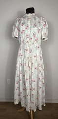 GAP x DÔEN Floral Pintuck Maxi Dress Cotton Prairie Pintuck Ruffle Cottagecore M