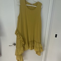 Senny Studio Paris Women&rsquo;s Shift Midi Dress Yellow Cotton Sleeveless S
