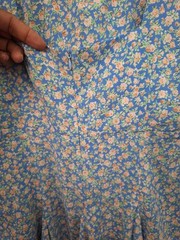 J. NNA Floral Mini Dress Sz Large Cap Sleeve Tie Front Fairy Festival Cottage