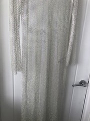 £120 ZARA SILVER RHINESTONE MESH midi maxi bodycon DRESS XS S 8 10 12 Cover Up