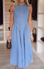Viral H&M : Light Denim Blue Open-Back Denim Dress : 1282698001 : small