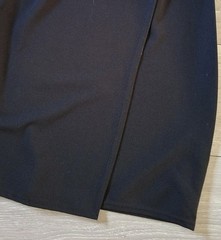 Select Copper & Black Stretch Mock Wrap Shift Dress Party Evening Retro UK14