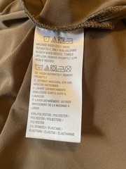 Susan Graver Women Size XL Dress Liquid Knit Mock-Neck Elbow-Sleeve Khaki Brown
