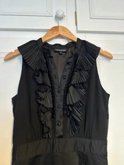 Warehouse black dress with frills chiffon and silk detail size 12