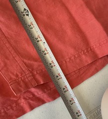 Tess Linen Midi Sheath Dress Vintage Size 12 Red Abelone Button Up Coastal