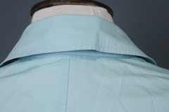 Laurel Blue 100% Cotton Collared Belted Tie Waist 3/4 Sleeve Wrap Dress Size 36