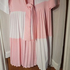 So Feminine & PRETTY Dress 2XL 3/4&Prime; Sleeves No Brand Tag Polyester Pink & White