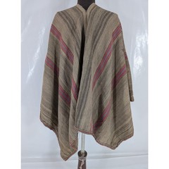 Vintage Peruvian Andean Handwoven Wool Tribal Poncho 49x26in