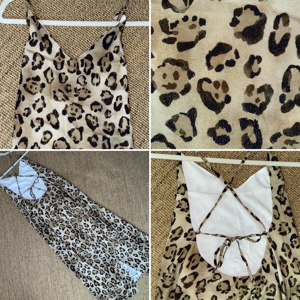 PQ REVOLVE $159 Amelia Leopard Slip Dress XS-S EUC