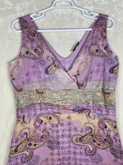 Erica Brooke Dress Womens Plus 20 Aline Paisley Flowy 100% Cotton Natural Summer