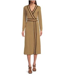Michael Kors dress Border Print Faux Wrap Dress Marigold logo 2025 collection L