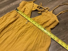 ROXY BEACH SUN DRESS MINI KNIT SPAGHETTI STRAP ( WOMENS M ) YELLOW PREOWNED