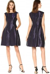 Anne Klein AFRICAN VIOLET Fit & Flare Jacquard Dress Sz: 16–Was $159 Now $79.99