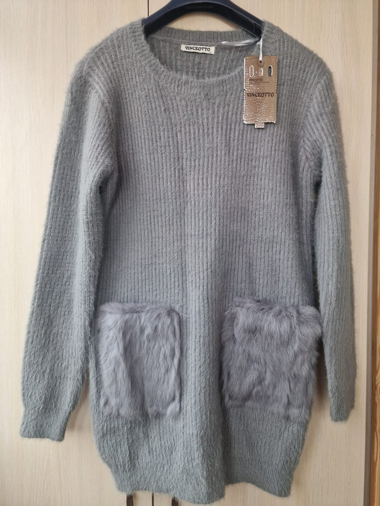 women&rsquo;s tunic dress,size M,warm,new,gray, two pockets