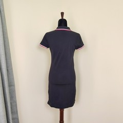 Black LACOSTE Red & White Twin Tipped Short Sleeve Knit Cotton Polo Dress – 38