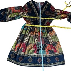 Boho Dress XL Summer Patchwork Fall 0X Dress Vintage Style Bohemian 14 Dress XXL