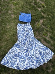 Size 4 Sherri Hill 2 Piece Prom Dress Mermaid Formal Blue