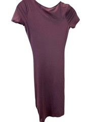 Fashion Nova Mauve Ruched V-Neck Mini Dress Size XS
