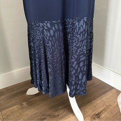 NWT!! Antthony Elegant Nay Blue Midi/Maxi Dress, Mixed Media, Animal Print, M