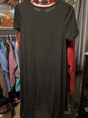 LuLaRoe Carly High-Low Hemline Swing Dress NEW Black w/ White Dots