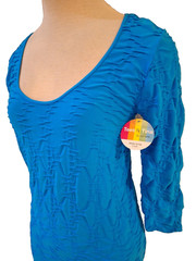 NWT Tees by Tina Dress One Size Fits Most (S-M) Stretchy Crinkle 3/4 Sleeve USA