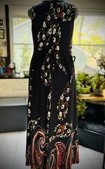 Reborn XL Paisley Floral Maxi Dress Boho Jersey Knit Fit Flare Sleeveless