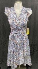 Summersalt Multicolor Animal Spots Beach To Brunch Ruffle Wrap Dress XS