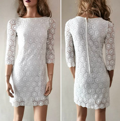 Dolce & Gabbana 2013 Macramé White Lace Shift Designer Dress IT36