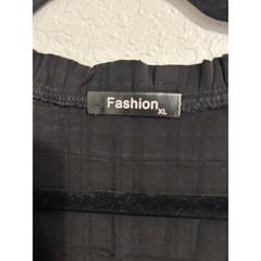 Black Grid Textured Tiered Maxi Dress XL Ruffle V-Neck Flutter Sleeve