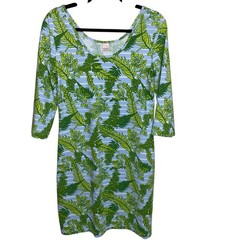 Persifor Dress Womens Medium Stretch Leaf Fern Print Resortwear Tropical USA